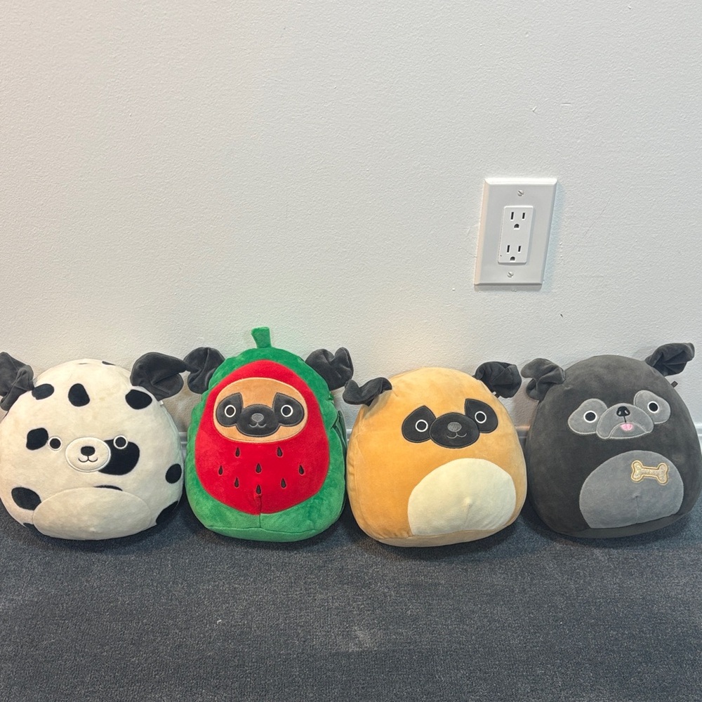 4 dog mini Squishmallows